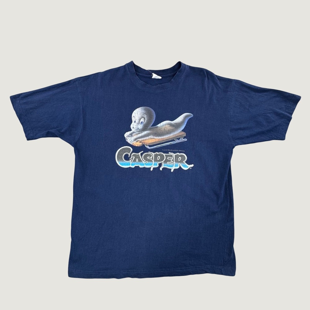 VTG 1995 Casper the Friendly Ghost Navy Blue Graphic T-Shirt 90s‎ Movie Tee RARE